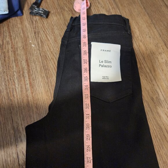 Frame Le Slim Palazzo High Rise Jeans NWT Black Size 32 - Picture 13 of 13